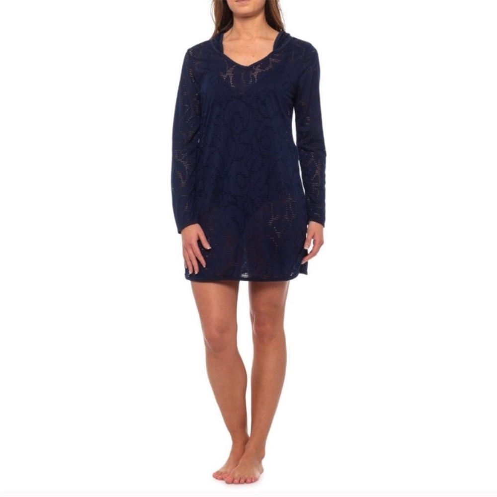 Balance Collection Women's Hooded Long Sleeve Swim Summer Cover-Up Hoodie - Picture 4 of 11